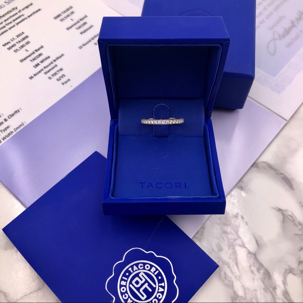 TACORI - 18k white gold - diamond wedding band - Picture 3 of 8